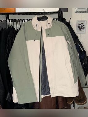 Men's Colorblock Windbreaker Jacket - Sage & Cream